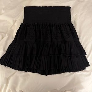 Ramy Brook black embroidered mini skirt